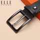 Elle Homme Men's Belt, Top Layer Cow Hide Pin Boucle de boucle, ceinture décontractée à la mode, cadeau d'anniversaire noir 3615 pour hommes