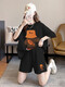 Chapitre cool (Kuzhang) plus de grande taille en deux pièces Fat MM Version coréenne Summer Nouvelle couverture de viande lâche et à la mode pour femmes Corbity Internet Shorts à manches courtes A9435 Black 2xl Recommandé 135-150jin [Jin est égal à 0,5 kg]