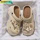 Luozhichao hole shoes for women in summer, wearing outside, she is wearing a thick-soled anti-slip beach bag-toe sandals, summer, camel-colored star bear 36 3735/36 foot shot