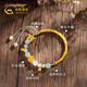 China Gold (China Gold) Gold Armband Frauen Fuß Golden Lotus Hotan Jade Schmetterling Halbarmband Chinesisches Valentinstag Geschenk an meine Freundin und Frau Fuß Golden Lotus Schmetterling Halbarmband etwa 2,5 g