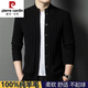Pierre Cardin high-end 100% wool knitted cardigan jacket for men thickened 2025 new autumn and winter wool jacket sweater for men black L 170