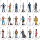 18 types de modèles de poupées simulées enseignants, chef, réparateur automobile, médecin, infirmière en incendie Ornements pour enfants