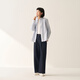 MUJI Women's Cotton Washed Oxford Button Collar Long Sleeve Shirt Women's Shirt Jacket Tops 25 Fall New Product Saxon Blue Stripe S (155/80A)