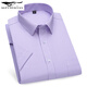 Sept loups 2025 Summer de la chemise à manches courtes pour hommes d'âge moyen pour les affaires usure formelle de qualité sans repasser la chemise haut de gamme de coton de qualité coton DX6623 38