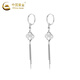 China Gold (CHINA GOLD) PT950 platinum four-leaf clover tassel earrings for women new platinum Valentine's Day birthday gift for girlfriend and wife Platinum four-leaf clover tassel earrings about 3.9g