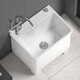 TOTO2025 Neues Balkon waschen Mop Pool Keramik mit Wasserhahnloch integriert hohe Fußhaushalte Badezimmer Mop Pool Floor Basin 13751x35 Konsole + Sitzgelegenheiten universelle Single -Kühlung