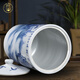 BOMP rice cylinder ceramic storage jar moisture-proof and insect-proof household with lid Chinese retro 40/50 Jin Jin equals 0.5 kg 100 Jin Jin equals 0.5 kg water tank Jingdezhen Huangshan Scenic Spot winter melon shape 100 Jin Jin equals 0.5 kg water capacity water capacity