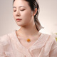 Dara beeswax pendant for women, raw stone full of honey, chicken oil yellow 925 old wax pendant, Russian material, practical Chinese Valentine's Day gift