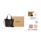 Coach Hanna18 Magnetic Schnalle-Close-Künstlungs-Leder-Crossbody Einsöder-Eimer-Bag-Handtasche Kleine Frauen-Walnuss-Basispakete für Frauen (Bag + Staubbeutel)
