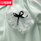 Hengyuanxiang pijama de seda de hielo para mujeres en verano estilo princesa de manga corta set de ropa para el hogar sexy encaje 2025 nuevo verano lindo yx9201 abierto/camiseta doble mascota corta gato m 80-100Jin [Jin iguala 0.5 kg]