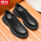 Zapatos de cuero de negocios de guerreros zapatos para hombres zapatos de cuero británico zapatos de trabajo para hombres 2731 negro 42