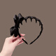 Zhuo Keke wavy toothed bow headband high skull broken hair clip satin headband 2025 new high-end hair accessories headband black