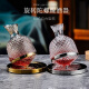 Runhuanian Regalo Decanter Copa de vino tinto Class Crystal Gyro Gyro Gyro Tumbler Set Light Style Luxury Silver 1.4L+2 Tada de lazo rojo y negro 695ml