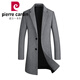 Pierre CARDIN woolen coat men's slim mid-length winter new windbreaker men's thick wool nie men's jacket gray (without cotton) M 170