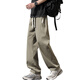 Seven Wolf summer ice silk pants for men's thin new style trendy loose straight pants for men's breathable casual quick-drying trousers for men K6636 gray M about 90~110Jin [Jin equals 0.5 kg] can be worn