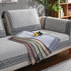 Jingdu new Chinese solid wood sofa cushion cotton and linen thickened sofa cushion 123 combination sofa cover non-slip sofa cushion cover modern Chinese style - gray 90*150cm