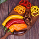
Zhushi Orange Fruit Colored Peppers Bell Peppers Yunnan Fresh Long Pepper Mini Chili Can Eat Raw Salad Seasonal Fruits and Vegetables Premium Medium Fruits 1050g - Randomly sent 2-4 colors