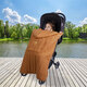 Baby stroller cover blanket for baby to go out in autumn and winter, warm windproof cloak, strap, waist stool, children's windshield blanket, beige bear, velvet cloak 75*78cm
