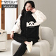 Les pyjamas de marque modale pour les femmes en automne et en velours de corail d'hiver plus en velours épaissis peuvent être portés avec des vêtements de flanelle à glissière de grande taille 9715 Jacquard Velvet M [80-100jin recommandés [Jin équivaut à 0,5 kg]]]