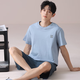 莫代尔睡衣男夏季2025新款冰丝凉感宽松短袖家居服套装可外穿 Y6627 L