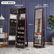 Ouoety Magic Mirror Home 360 ​​Grad rotierender dreidimensionaler Spiegel Ganzkörperspiegelbodenbodenspiegel Multifunktionaler Speicher Schmuckschrank [Upgrade-Rotationsmodell] 6227-White + Monochrom Innernlicht Andere