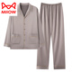 
Catman (MiiOW) Men's Pajamas Summer Ice Silk 2025 New Spring and Autumn Style Thin Long Sleeve Imitation Silk Summer Home Clothing Set 1098# L [Suggested 100-135Jin [Jin equals 0.5 kg]]
