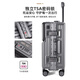 Walker Shop suitcase 2025 new front open cover boarding trolley case sturdy and durable multi-functional travel case Gun color [front open cover + cup holder + brake wheel] 20-inch [spot direct delivery/boarding case]