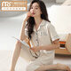 
Modal cotton pajamas for women in summer short-sleeved cropped pants large-size cardigan for middle-aged and young ladies suits for outdoor wear home clothes n9898 short-sleeved cropped pants cardigan M (80-100Jin [Jin equals 0.5 kg])