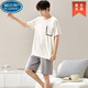 
Palando Modal men's pajamas summer short-sleeved shorts plus a large size loose thin summer home clothing set 6624 3XL 160-180Jin [Jin equals 0.5 kg]