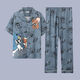 
Septemberg (SEPTWOLVES) pajamas men's summer pure cotton short-sleeved trousers summer cardigan thin large size student youth home clothing set G3884 blue (short-sleeved) 2XL [recommended 140-160Jin [Jin equals 0.5 kg]]