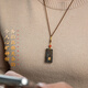
Su Xiaobei [Official Authentic Product] Vietnam Nha Trang Seshui Qi Nan agarwood 18K gold accompanying pendant sweater chain Hui'an series chess QNKJ-12 (Shenshui Qi Nan inlaid 18K gold five-step scripture