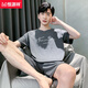 Hengyuanxiang pyjamas Coton masculin Coton Coton à manches courtes à manches courtes minces plus taille pour hommes décontractés pour hommes et à la maison d'automne de taille pour hommes à manches à manches courtes pour hommes [100-125Jin [Jin est égal à 0,5 kg]]]