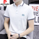 皮尔卡丹帅气男装带领短袖上衣夏季休闲青年小领翻领半袖t恤潮polo.衫 白色S5012 帅气新款 M 体重95-115