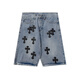 chrome heart summer new loose five-point jeans internet celebrity light luxury ins men and women 9921-black 28