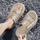 Jeep Jeep Slippers for Men in Summer Fashion Mens's One-Swing Anti-Odor Soft Sodoor Beach Sandals Abricot Color (Taille de la chaussure en cuir) 41
