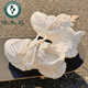 Woodpecker autumn women's shoes dad's shoes women's breathable mesh shoes with wide-leg pants shoes thick-soled white shoes sneakers trendy 9905-1 beige leather 35