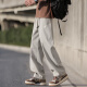 
POUM casual pants men's spring and autumn summer style breathable drape straight-tube quick-drying ice silk pants versatile sports casual pants CJ-6630 black XL