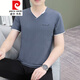 皮尔卡丹（pierre cardin）针织新款男士短袖V领韩版修身男装打底衫半袖休闲男式T恤上衣服潮 691白色 M