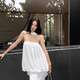 LMVXRM Real Shot 2025 Temperamento de verano Top sin tirantes Flande Fishird Fishird Falda 9928 S