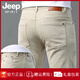JEEP SPIRIT吉普香港高端卡其色牛仔裤男2025夏季薄款修身小脚弹力长裤时尚休 浅灰色9221九分裤 35 腰围2尺75