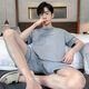 Mu fengqing 2024 Nuevos hombres de pijamas algodón de verano ropa de manga corta para hombres y niños adolescentes verano verano gran tamaño hde-9922 l