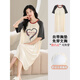 Catman (Miiow) avec poitrine PAD MODAL MODAL FEMME'S SUMBRE CHEPING STORSEDGOWN MIDE-LONGNE SIMPLE PAULOVER PAJAMAS SUMME 2025 NOUVEAU A11762 # XL