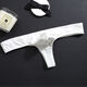 
New thong men's pseudo-girl men's tight thong low waist sexy cotton three-point stretch white M