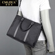 Luo Qiya (cmlziua) men's handbag canvas briefcase lightweight wear-resistant document bag business casual computer bag short-distance business trip men's bag black - can accommodate 15-inch computer 39.5*8.5*28.5cm