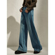 Jiuzi Annako Retro Tannin Fengshu lavage Old Heavy Cotton Denim Scimit Pantal