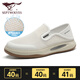 Sieben Wölfe Herrenschuhe Sommer-Mesh-Schuhe atmungsaktiv und Anti-Odor-Freizeitschuhe für Männer ein Fuß-Pedal-Schuhe weicher Sohle Non-Slip-Sportschuhe Weiß 9901 41