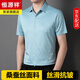 Hengyuanxiang Mulberry Seide Kurzschlärmhemd Herren High-End Casual Ice Seide Halbärmel Plaid ohne Eisen dünne Sommerhemdjacke 9731 Green XL 175