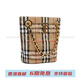 博柏利（BURBERRY）专属品牌标识磁扣开合格纹花呢水桶包手提单肩斜挎包 迷你 女款 基础装(包+防尘袋)