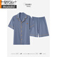 Pajamas modal Summer Coton Pure Coton Shorts à manches courtes CARRIGINGAN MINEUX COULEURS COLODS COLODS CORME CORME COLLES COSTES COSTES COMMISSANTS BLUE-GREEN MELLE 12801 [COTON PURE] L [RECOMMANDE 100-120 JIN [JIN ÉQUILE 0,5 kg] Usure] Usure]