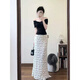
DIEJIAONUO Dress Women's Clothing 2025 Summer New Korean atmosphere and temperament slim outfit women's suit gentle style 3895 top + skirt S